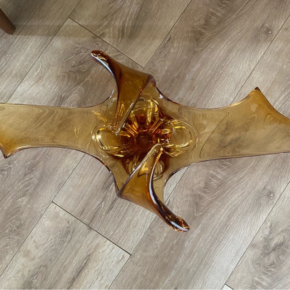 Vintage Large MCM Chalet amber Art glass - Picture 4 of 5